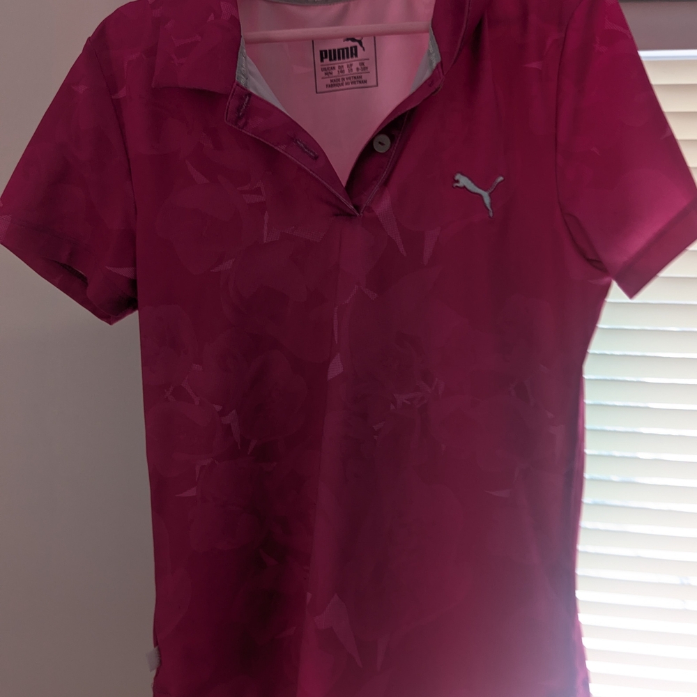 Puma girl's Fuchsia Button Down Shirt